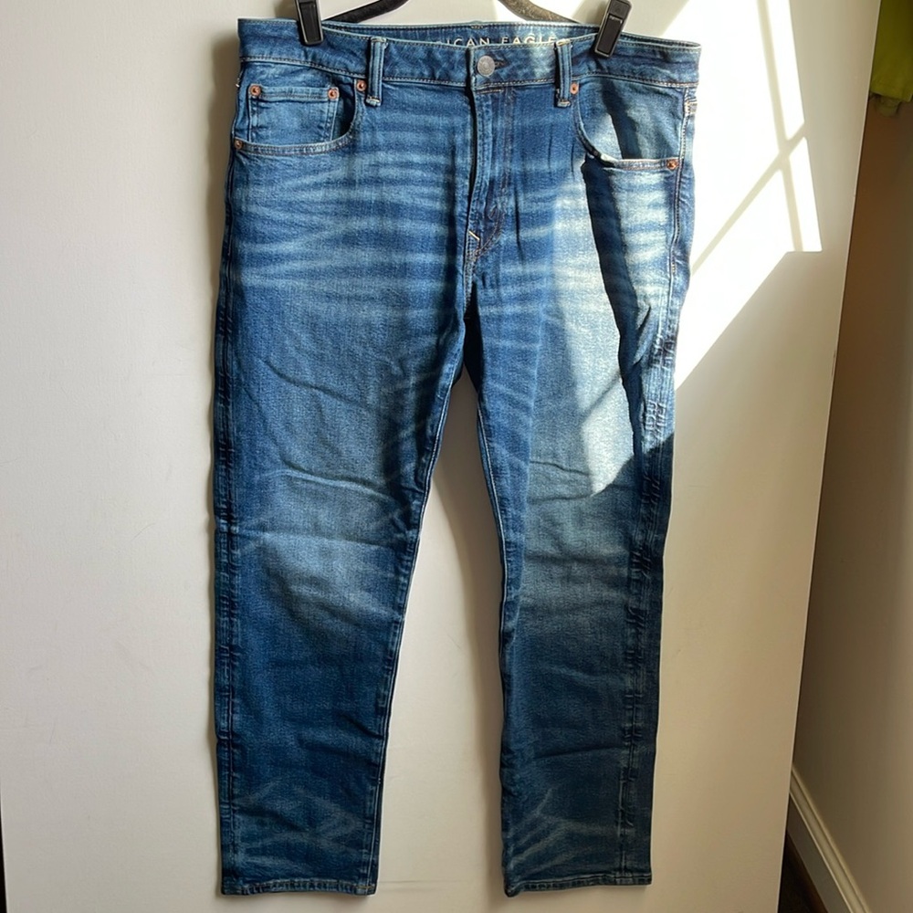 American Eagle AirFlex+ Slim Straight Fit Men's Jean | Blue | 34 x 30